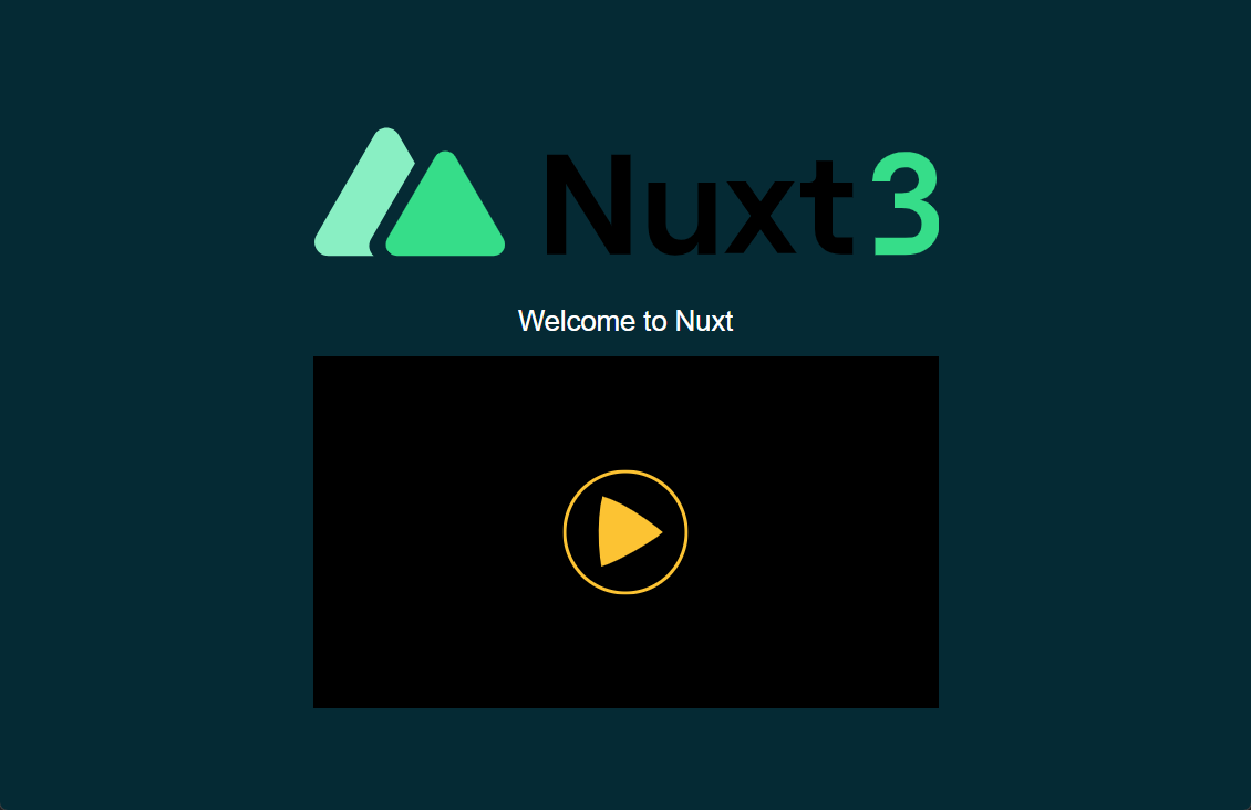 Screenshot of THEOplayer Nuxt3 application example